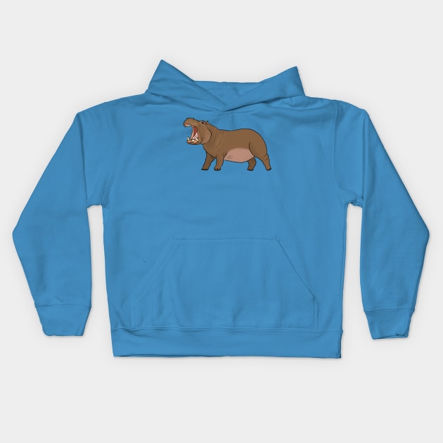 Hangry hungry hippo Kids Hoodie by doodletokki